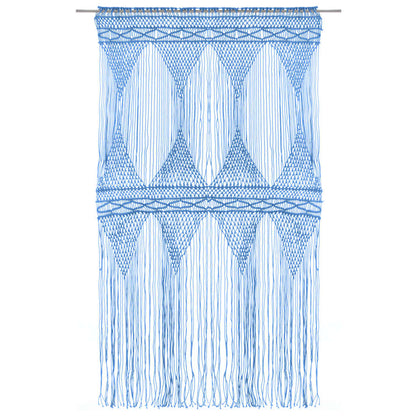 vidaXL Rideau en macramé Bleu 140x240 cm Coton