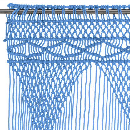 vidaXL Rideau en macramé Bleu 140x240 cm Coton