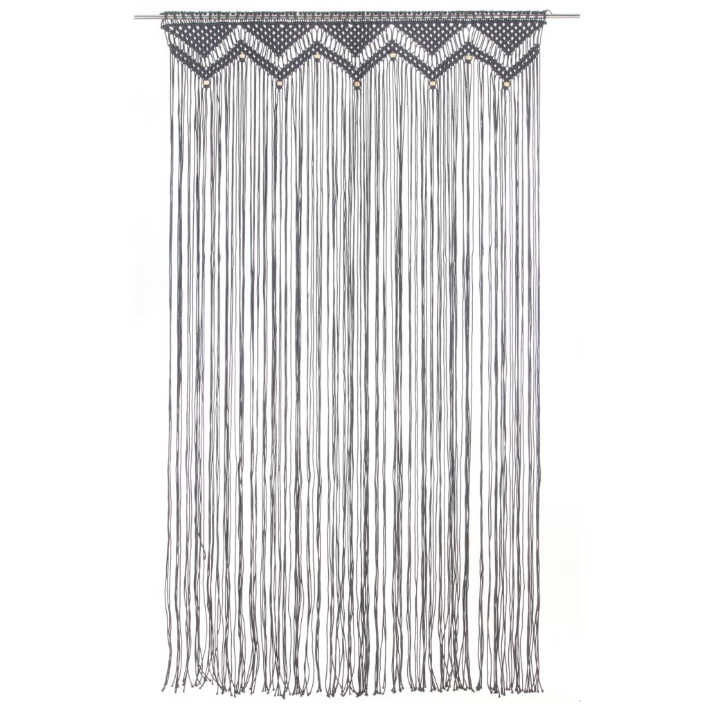 vidaXL Rideau en macramé Anthracite 140x240 cm Coton