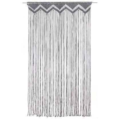 vidaXL Rideau en macramé Anthracite 140x240 cm Coton