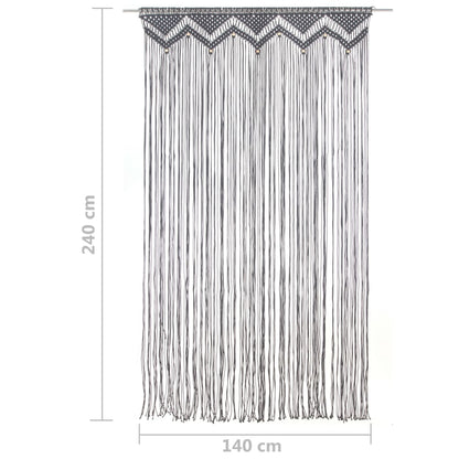 vidaXL Rideau en macramé Anthracite 140x240 cm Coton