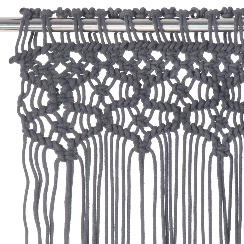 vidaXL Rideau en macramé Anthracite 140x240 cm Coton