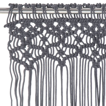 vidaXL Rideau en macramé Anthracite 140x240 cm Coton