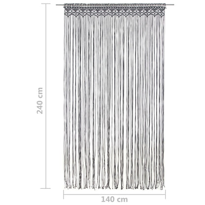 vidaXL Rideau en macramé Anthracite 140x240 cm Coton