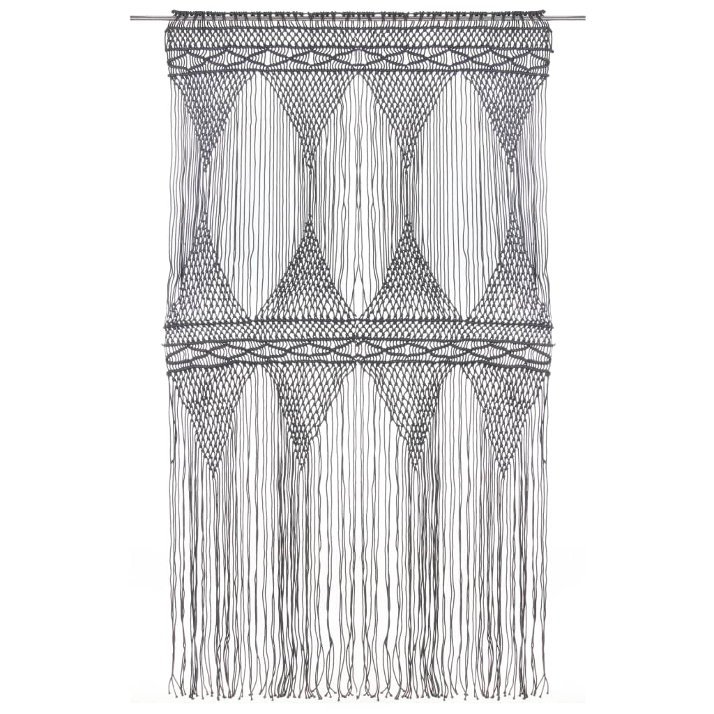 vidaXL Rideau en macramé Anthracite 140x240 cm Coton