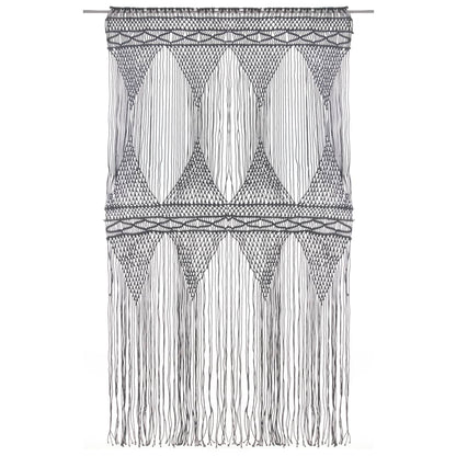 vidaXL Rideau en macramé Anthracite 140x240 cm Coton
