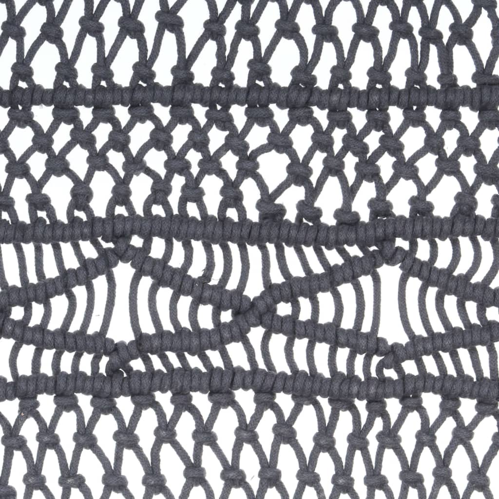 vidaXL Rideau en macramé Anthracite 140x240 cm Coton