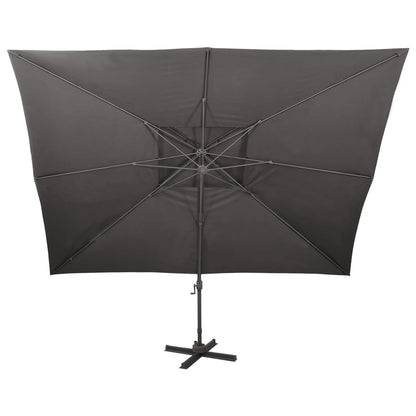 vidaXL Parasol de jardin en porte-à-faux avec double toit anthracite