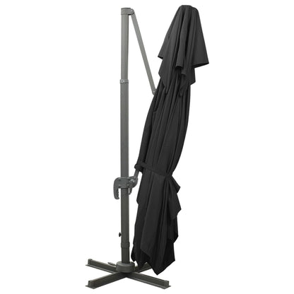vidaXL Parasol de jardin en porte-à-faux avec double toit noir