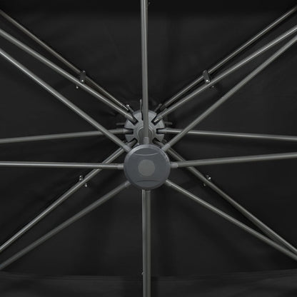 vidaXL Parasol de jardin en porte-à-faux avec double toit noir