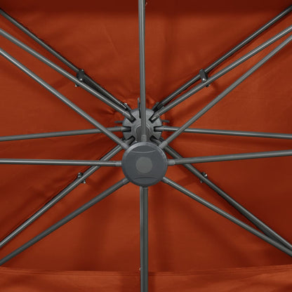 vidaXL Parasol de jardin en porte-à-faux avec double toit terre cuite