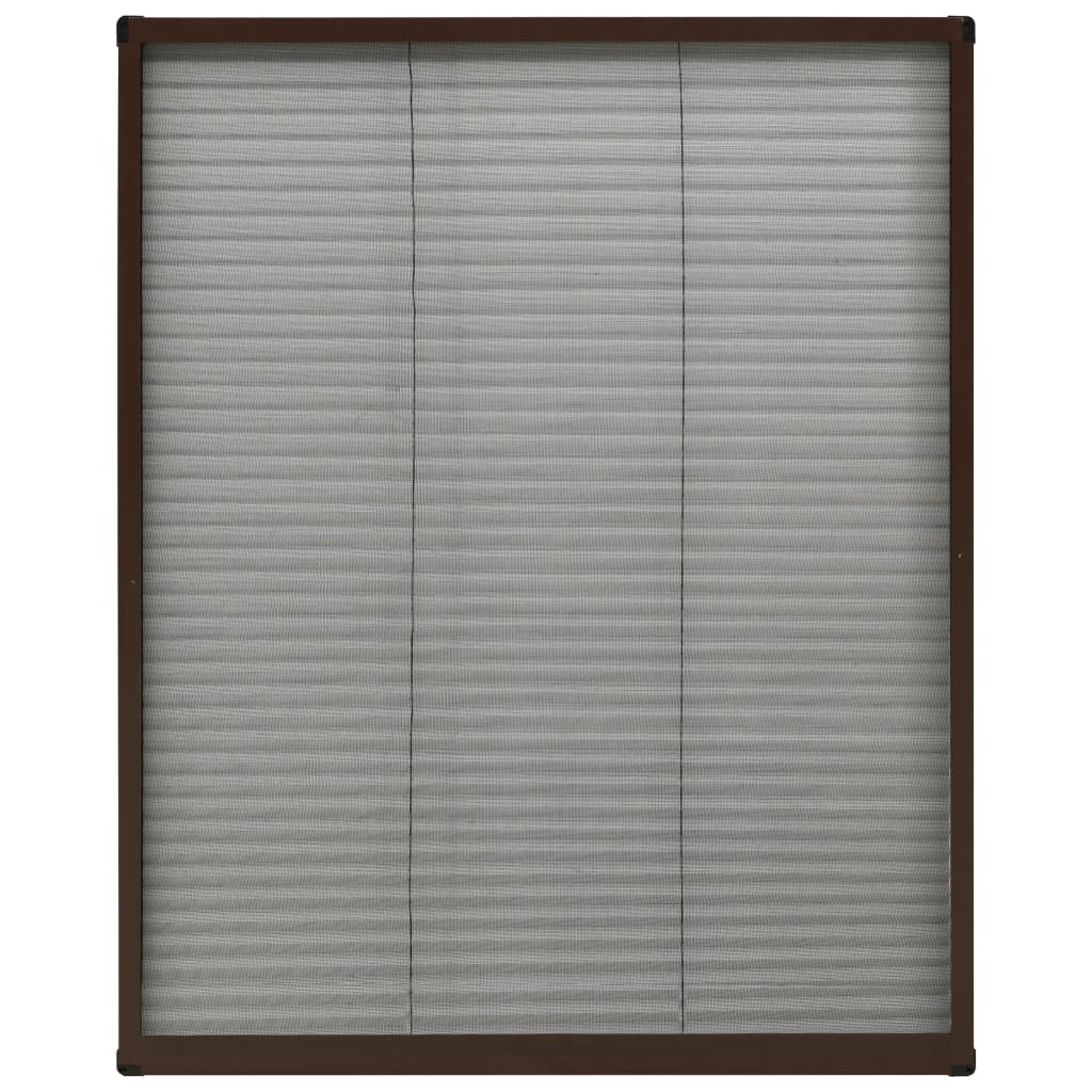 vidaXL Moustiquaire plissée pour fenêtre Aluminium Marron 80x100 cm