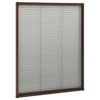vidaXL Moustiquaire plissée pour fenêtre Aluminium Marron 80x100 cm