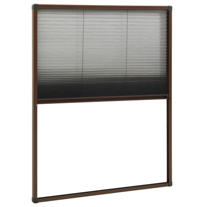 vidaXL Moustiquaire plissée pour fenêtre Aluminium Marron 80x100 cm