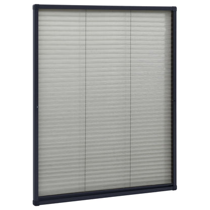 vidaXL Moustiquaire plissée pour fenêtre Aluminium Anthracite 60x80 cm