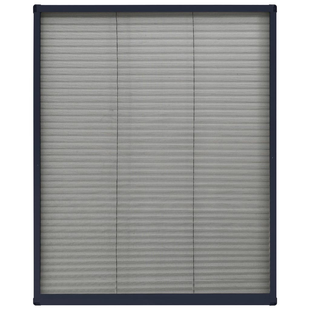 vidaXL Moustiquaire plissée pour fenêtre Aluminium Anthracite 60x80 cm