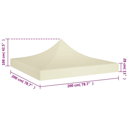 vidaXL Toit de tente de réception 2x2 m Crème 270 g/m²