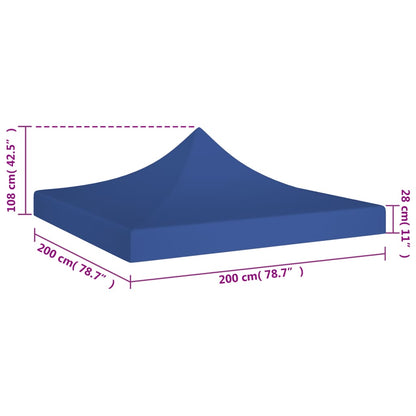 vidaXL Toit de tente de réception 2x2 m Bleu 270 g/m²