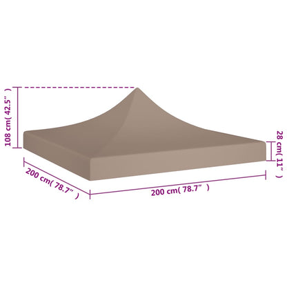 vidaXL Toit de tente de réception 2x2 m Taupe 270 g/m²