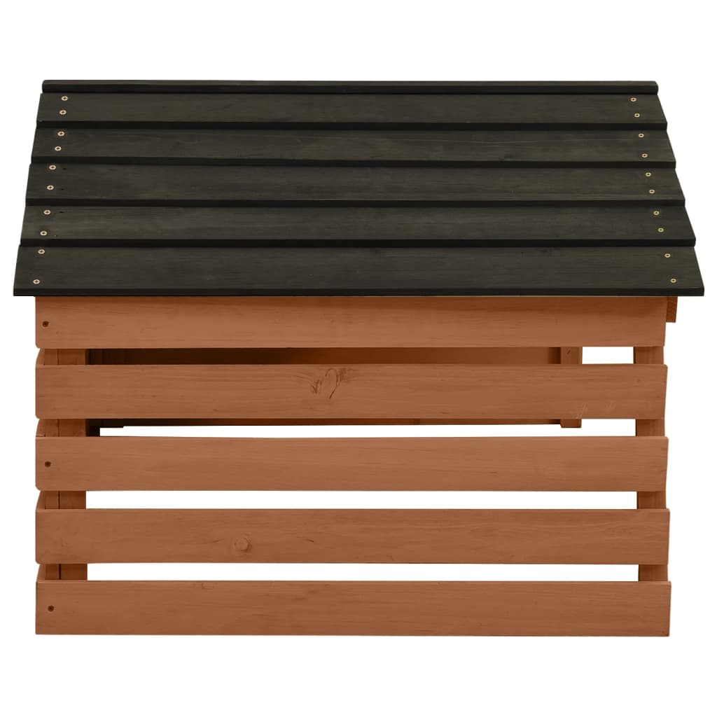 vidaXL Garage de tondeuse à gazon Noir et marron 78x74x54cm Sapin