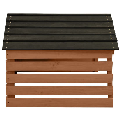 vidaXL Garage de tondeuse à gazon Noir et marron 78x74x54cm Sapin