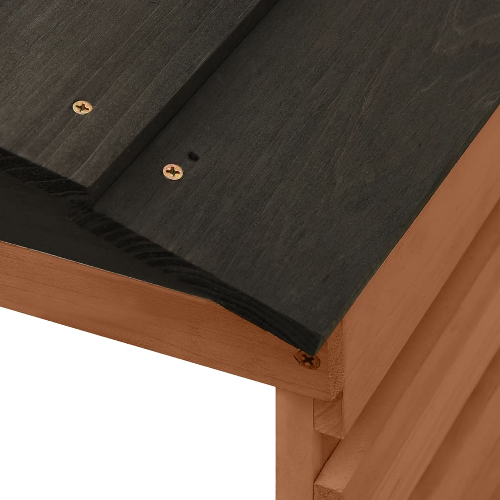 vidaXL Garage de tondeuse à gazon Noir et marron 78x74x54cm Sapin