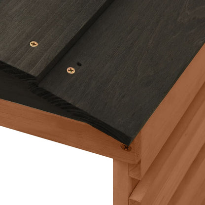vidaXL Garage de tondeuse à gazon Noir et marron 78x74x54cm Sapin