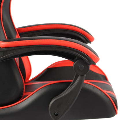 vidaXL Fauteuil de jeux vidéo et repose-pied Noir et rouge Similicuir