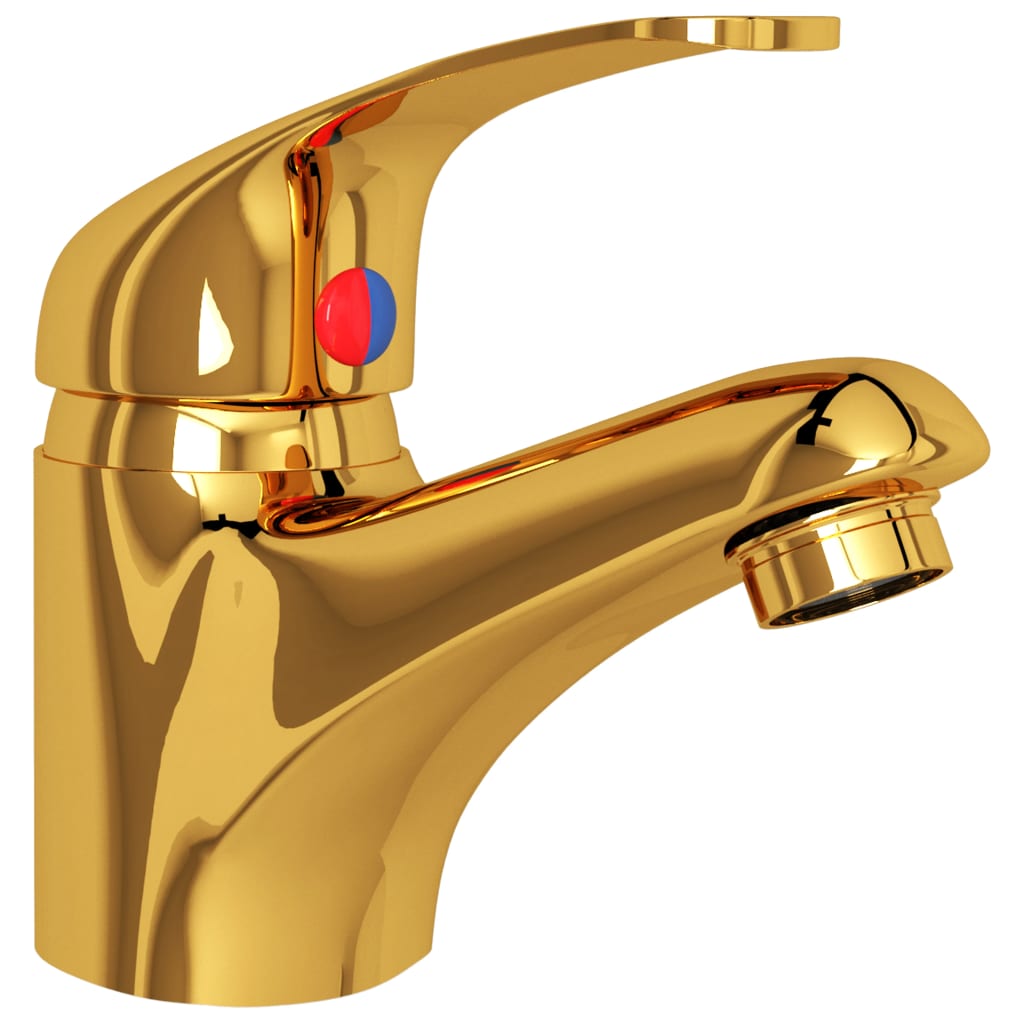 vidaXL Mitigeur de lavabo Doré 13x10 cm
