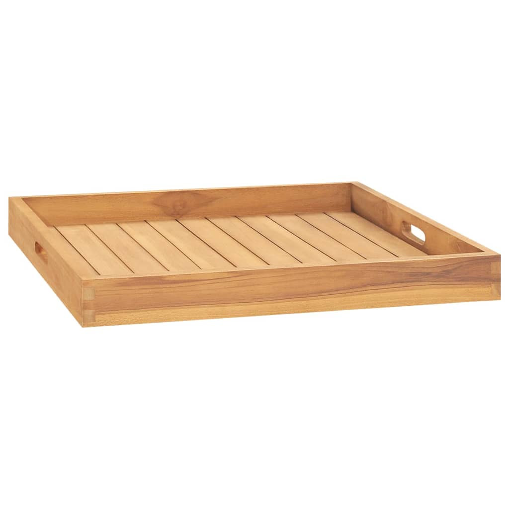 vidaXL Plateau de service 60x60 cm Bois de teck massif