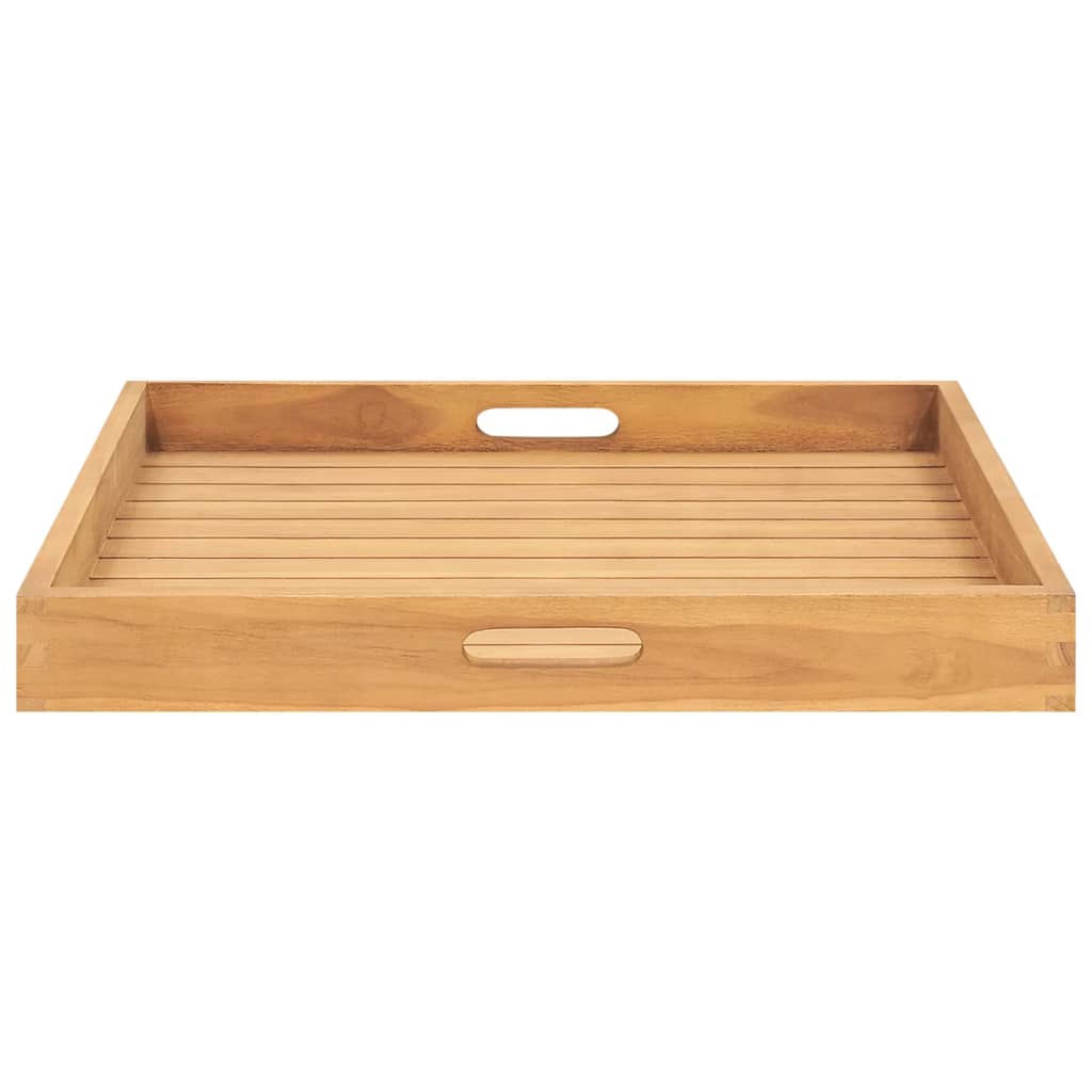vidaXL Plateau de service 60x60 cm Bois de teck massif