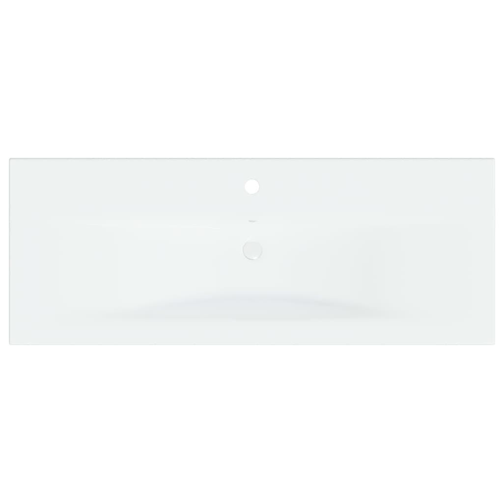 vidaXL Lavabo encastré avec robinet 101x39x18 cm Céramique Blanc
