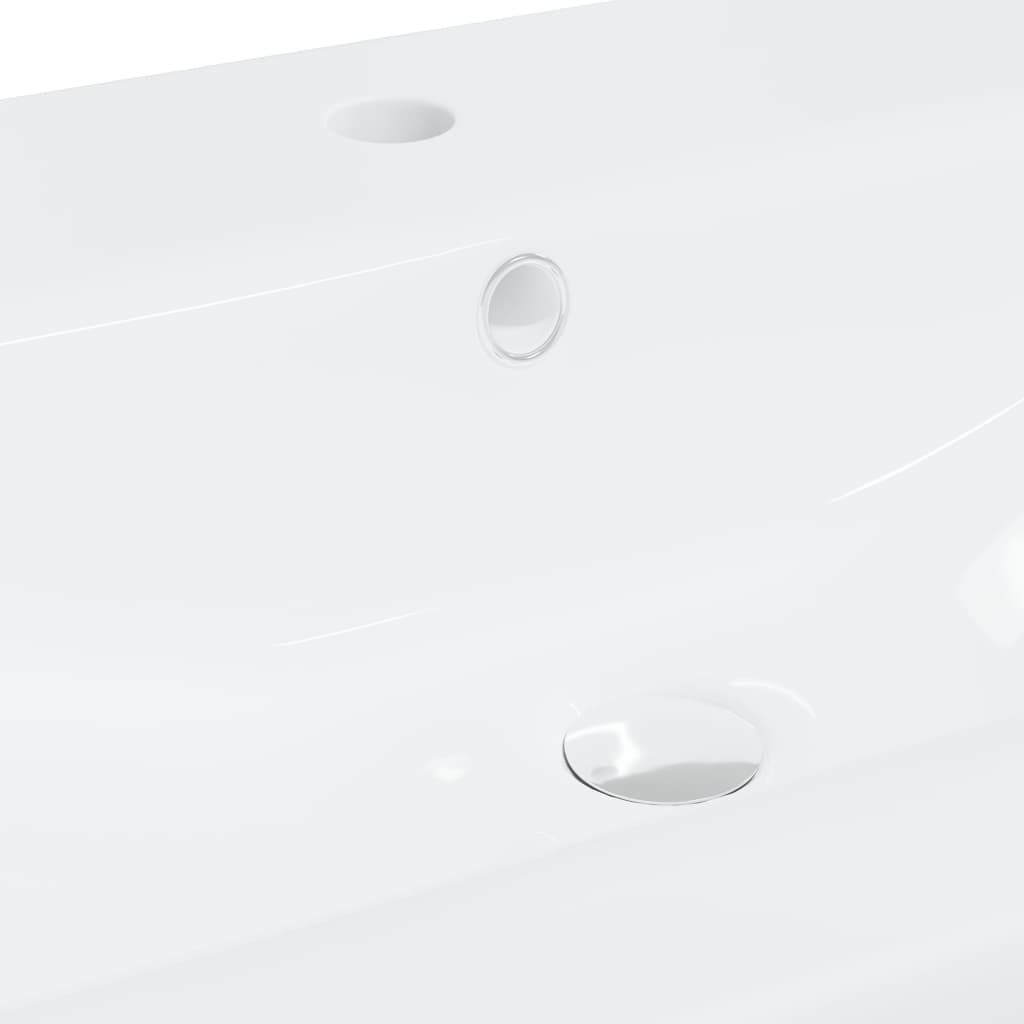 vidaXL Lavabo encastré avec robinet 101x39x18 cm Céramique Blanc