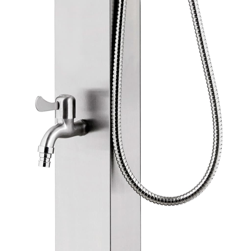 vidaXL Douche de jardin 220 cm Acier inoxydable