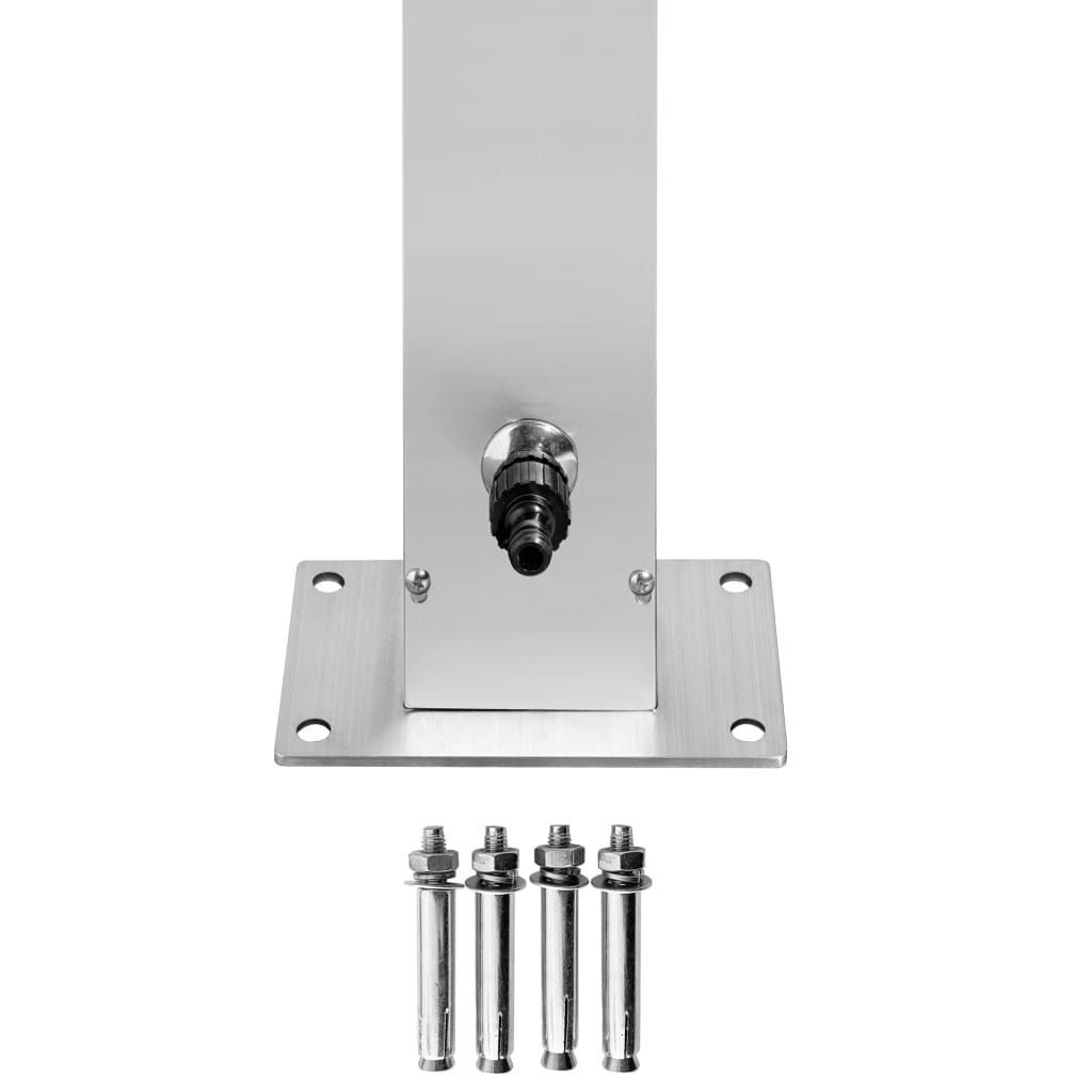 vidaXL Douche de jardin 220 cm Acier inoxydable