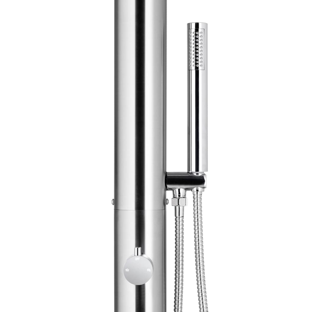 vidaXL Douche de jardin 225 cm Acier inoxydable