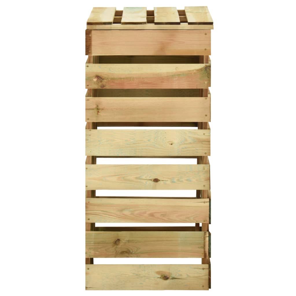 vidaXL Composteur de jardin à lattes 80x50x100 cm Bois de pin imprégné