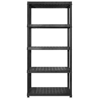 vidaXL Étagère de rangement à 5 niveaux Noir 183x45,7x185 cm Plastique