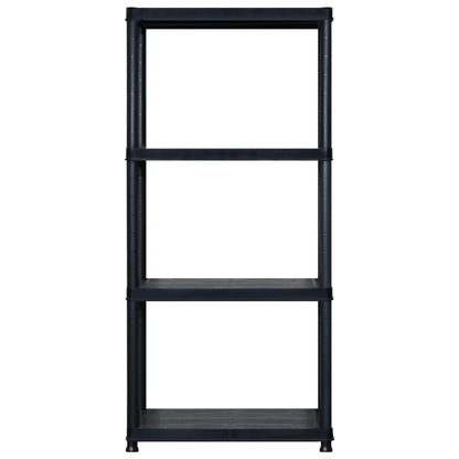 vidaXL Étagère de rangement à 4 niveaux Noir 183x30,5x130 cm Plastique