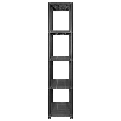 vidaXL Étagère de rangement à 5 niveaux Noir 213x38x170 cm Plastique
