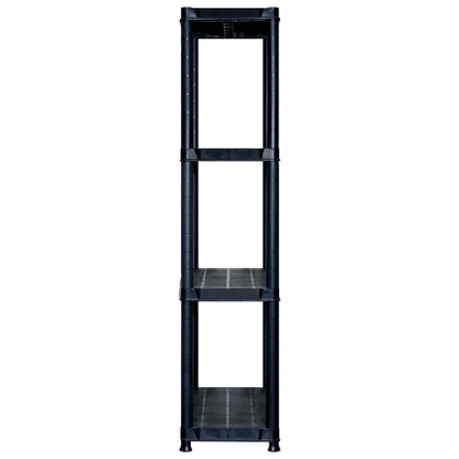 vidaXL Étagère de rangement à 4 niveaux Noir 244x30,5x130 cm Plastique