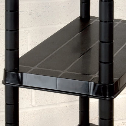vidaXL Étagère de rangement à 4 niveaux Noir 244x30,5x130 cm Plastique