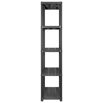 vidaXL Étagère de rangement à 5 niveaux Noir 284x38x170 cm Plastique