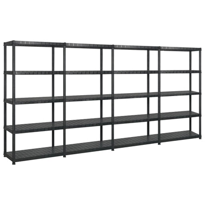 vidaXL Étagère de rangement à 5 niveaux Noir 340x40x185 cm Plastique