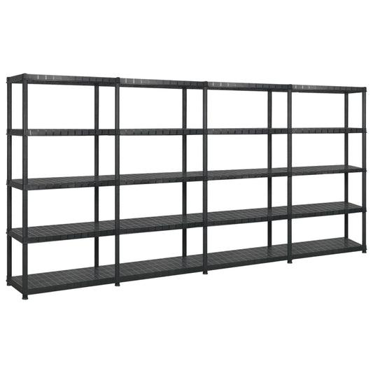 vidaXL Étagère de rangement à 5 niveaux Noir 340x40x185 cm Plastique