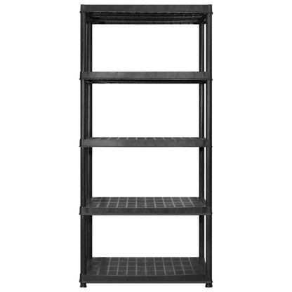 vidaXL Étagère de rangement à 5 niveaux Noir 366x45,7x185 cm Plastique