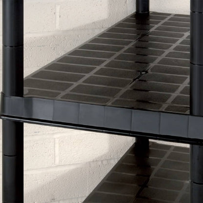 vidaXL Étagère de rangement à 5 niveaux Noir 366x45,7x185 cm Plastique