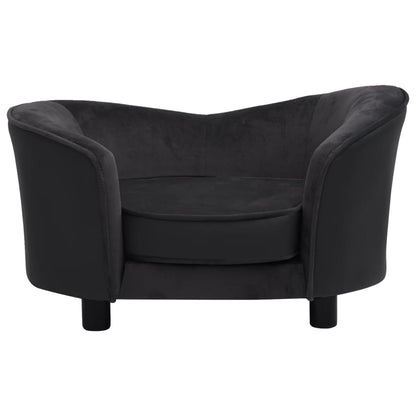 vidaXL Canapé pour chien Noir 69x49x40 cm Peluche et similicuir