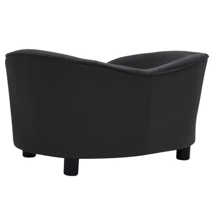 vidaXL Canapé pour chien Noir 69x49x40 cm Peluche et similicuir