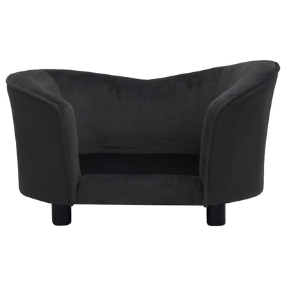 vidaXL Canapé pour chien Noir 69x49x40 cm Peluche et similicuir